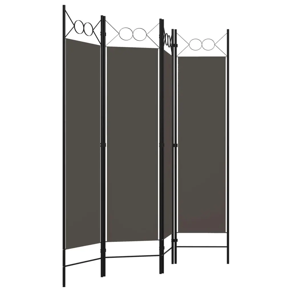 4-Panel Room Divider Anthracite 160x180 cm 320704