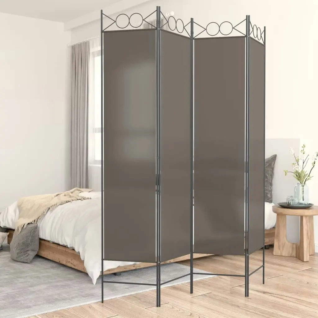 4-Panel Room Divider Anthracite 160x220 cm Fabric 350168