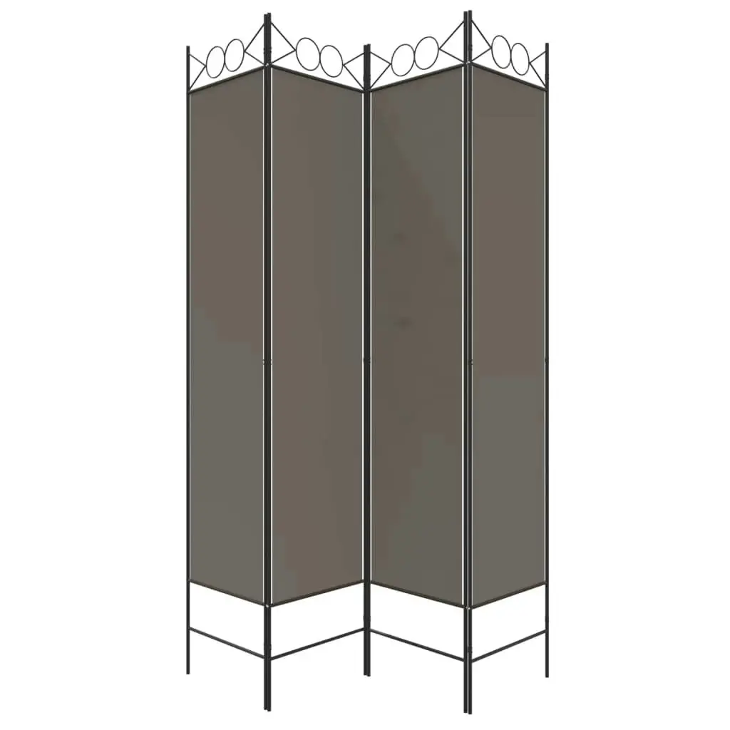 4-Panel Room Divider Anthracite 160x220 cm Fabric 350168