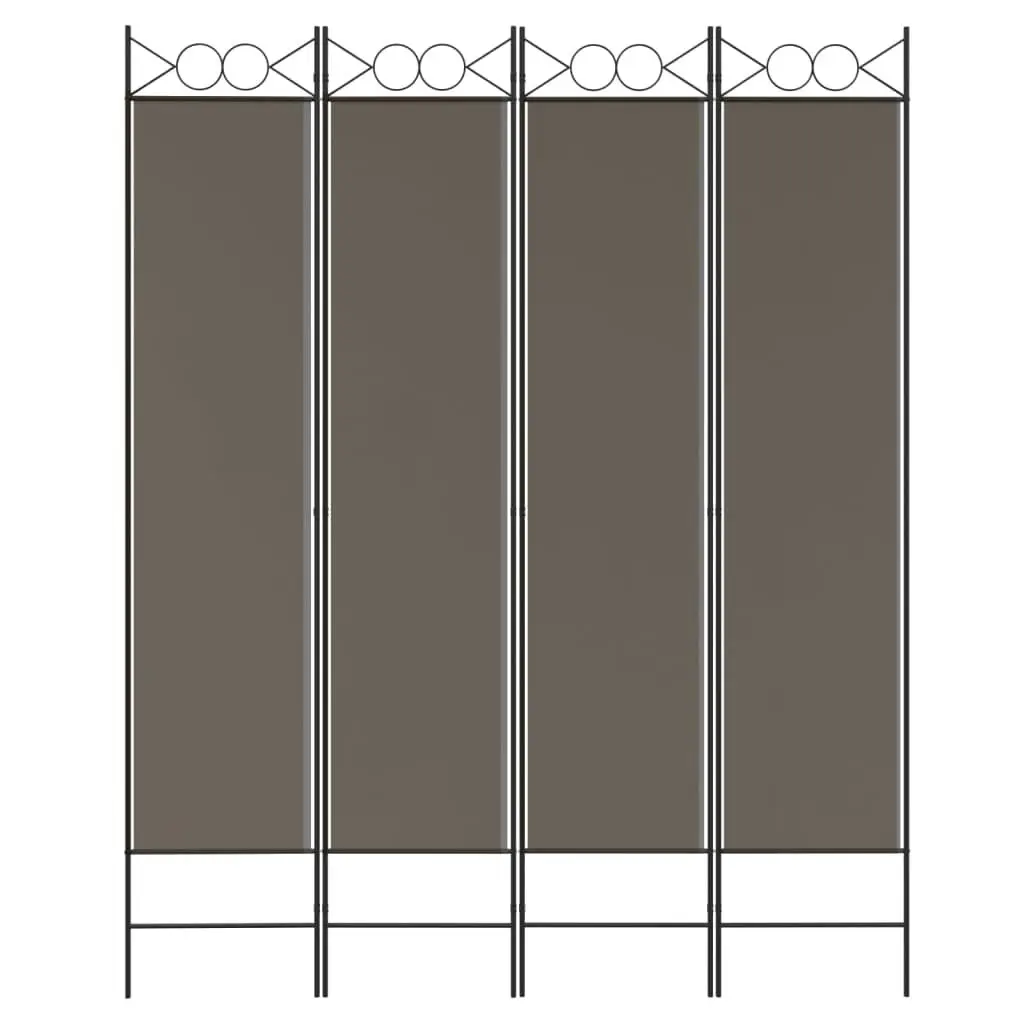 4-Panel Room Divider Anthracite 160x220 cm Fabric 350168