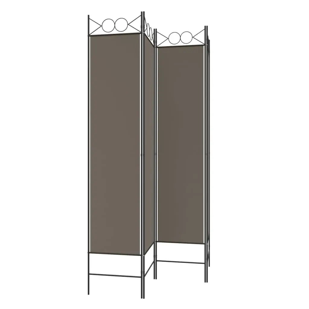 4-Panel Room Divider Anthracite 160x220 cm Fabric 350168