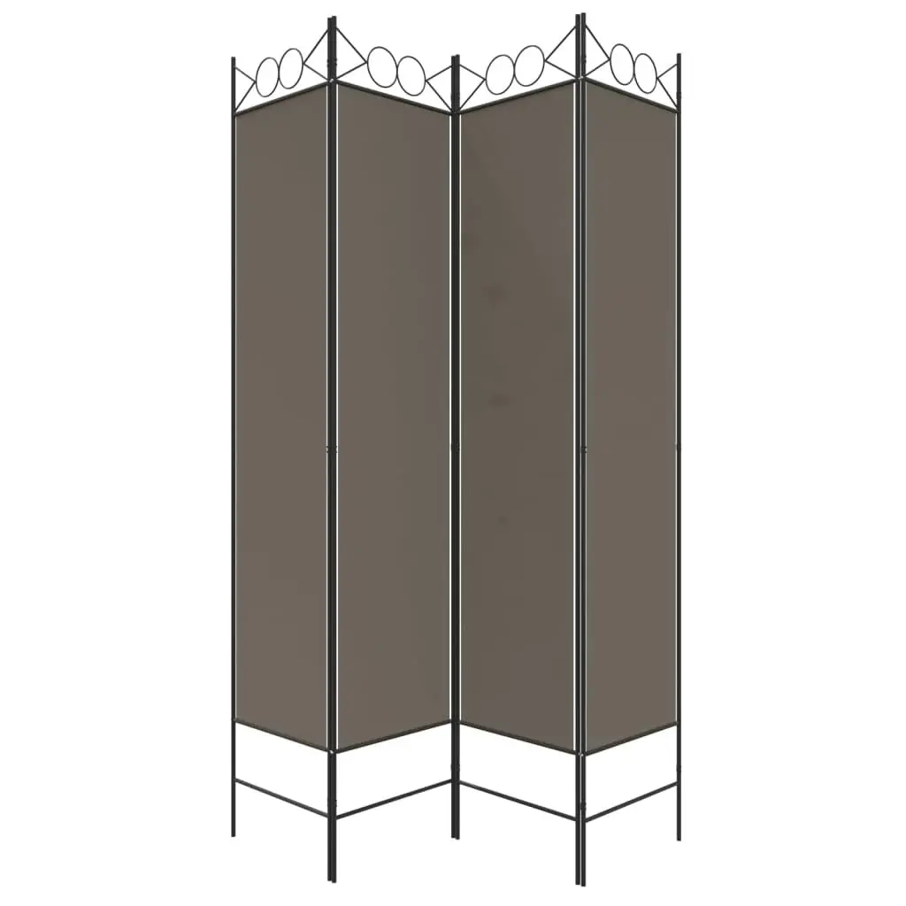 4-Panel Room Divider Anthracite 160x200 cm Fabric 350152