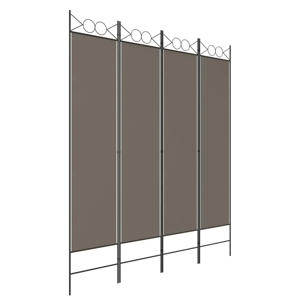 4-Panel Room Divider Anthracite 160x200 cm Fabric 350152