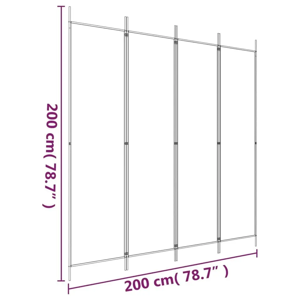 4-Panel Room Divider Anthracite 200x200 cm Fabric 350184