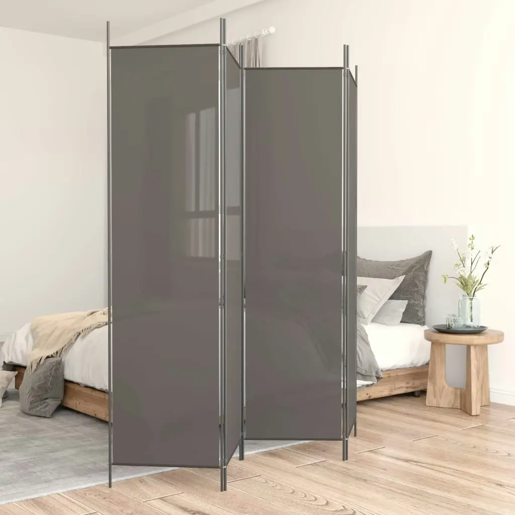 4-Panel Room Divider Anthracite 200x200 cm Fabric 350184