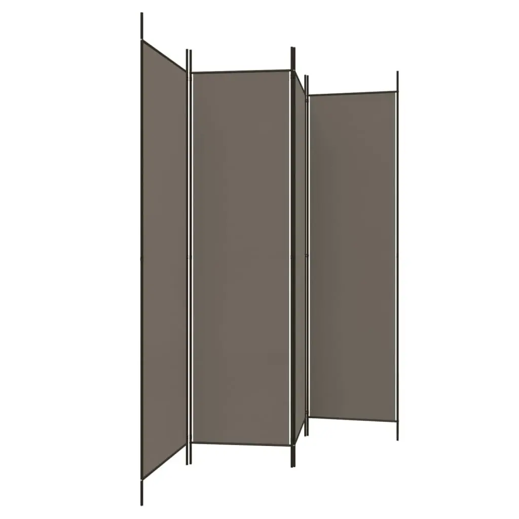 4-Panel Room Divider Anthracite 200x200 cm Fabric 350184