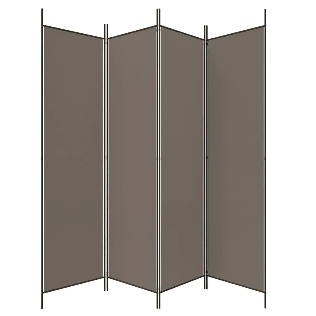 4-Panel Room Divider Anthracite 200x200 cm Fabric 350184