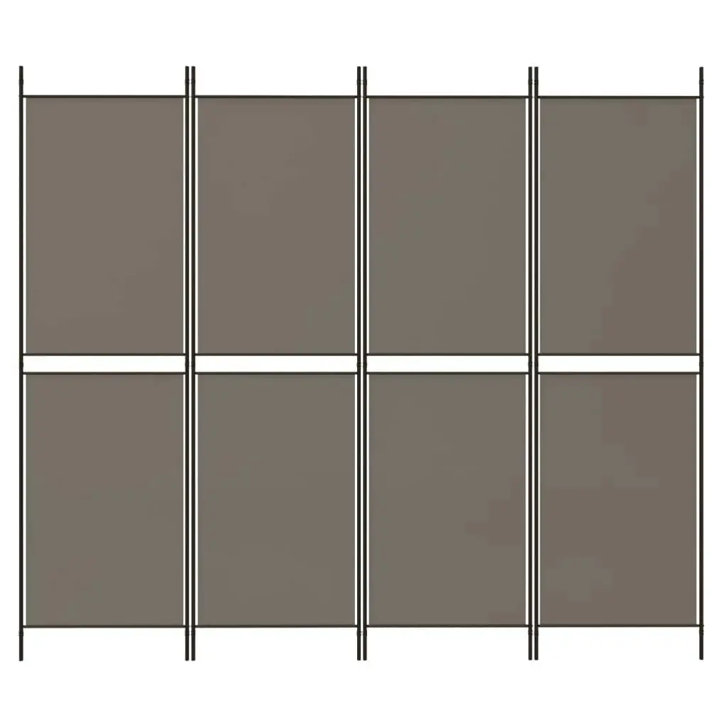 4-Panel Room Divider Anthracite 200x200 cm Fabric 350232