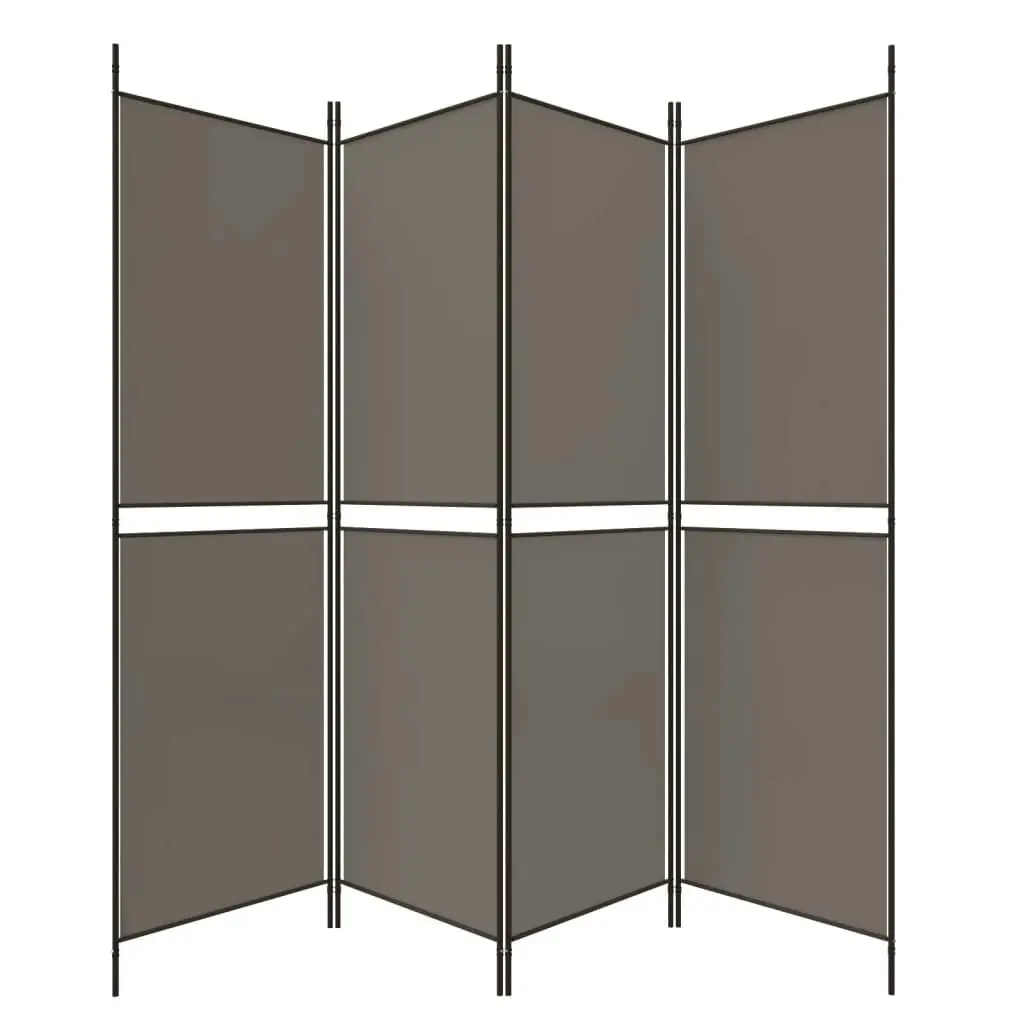 4-Panel Room Divider Anthracite 200x200 cm Fabric 350232