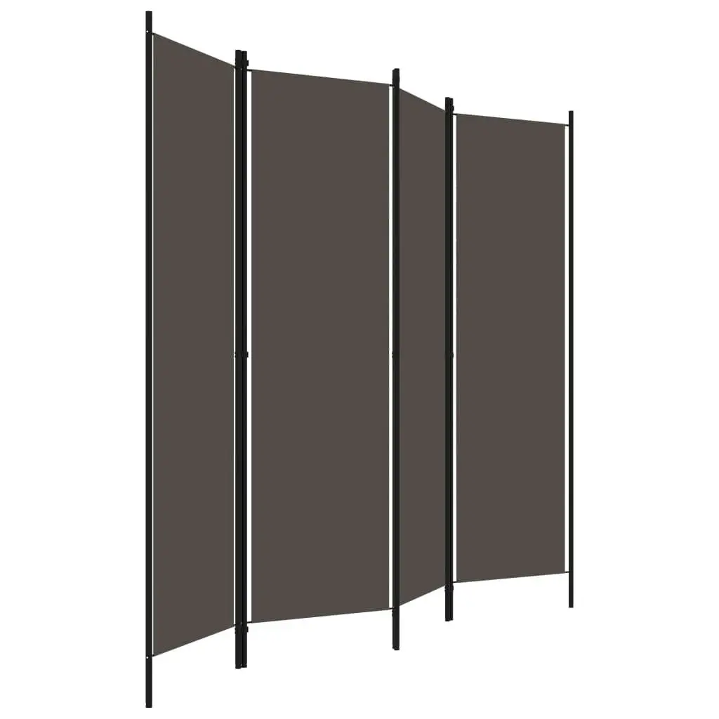 4-Panel Room Divider Anthracite 200x180 cm 320721