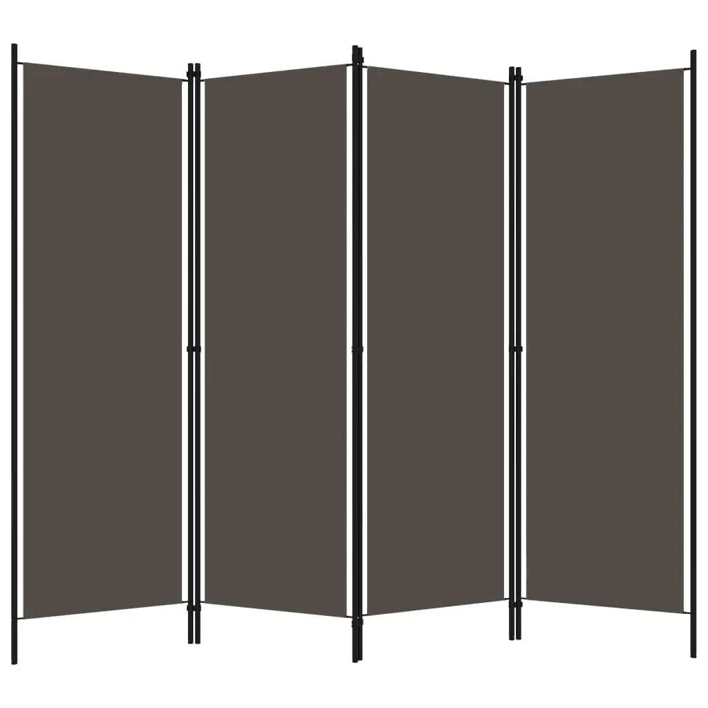 4-Panel Room Divider Anthracite 200x180 cm 320721