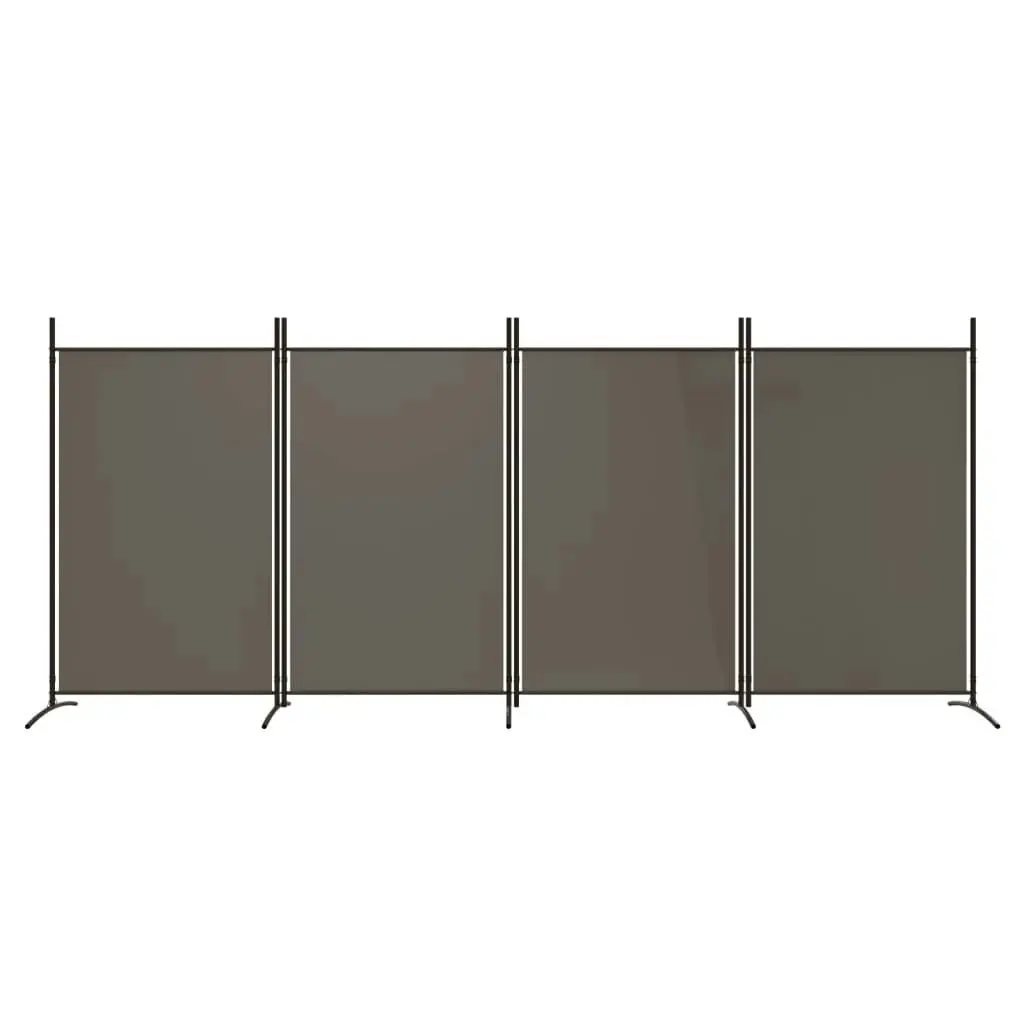 4-Panel Room Divider Anthracite 346x180 cm Fabric 350264