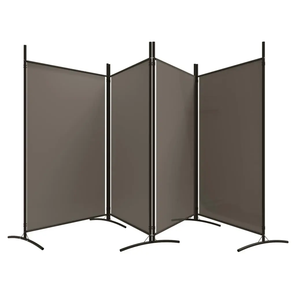 4-Panel Room Divider Anthracite 346x180 cm Fabric 350264