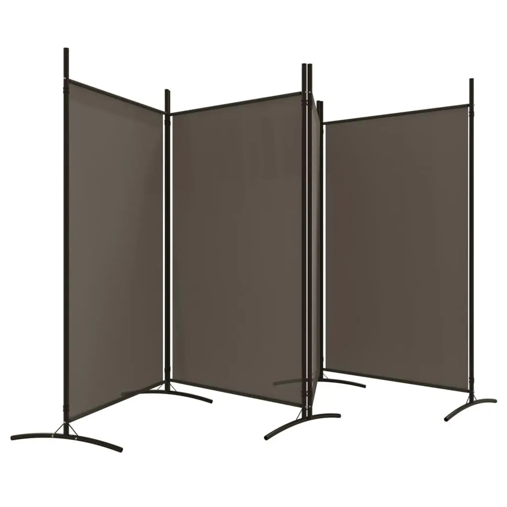 4-Panel Room Divider Anthracite 346x180 cm Fabric 350264