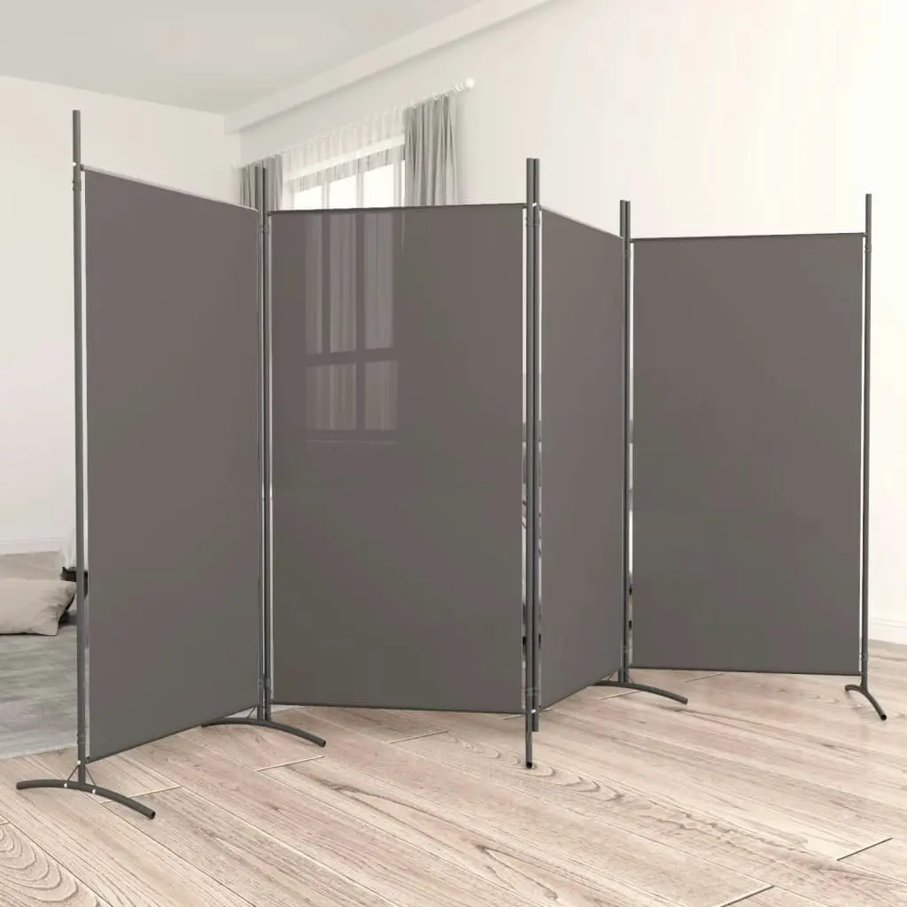 4-Panel Room Divider Anthracite 346x180 cm Fabric 350264