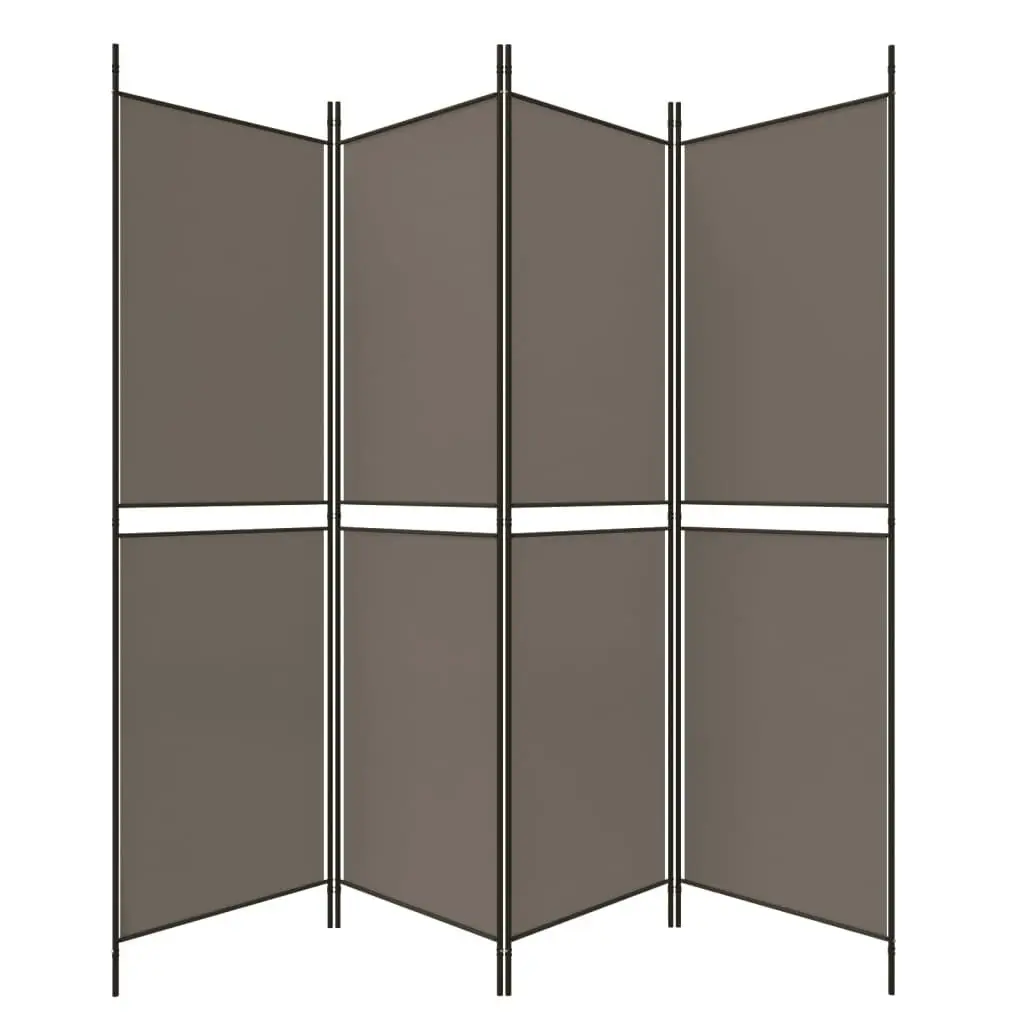 4-Panel Room Divider Anthracite 200x180 cm Fabric 350216