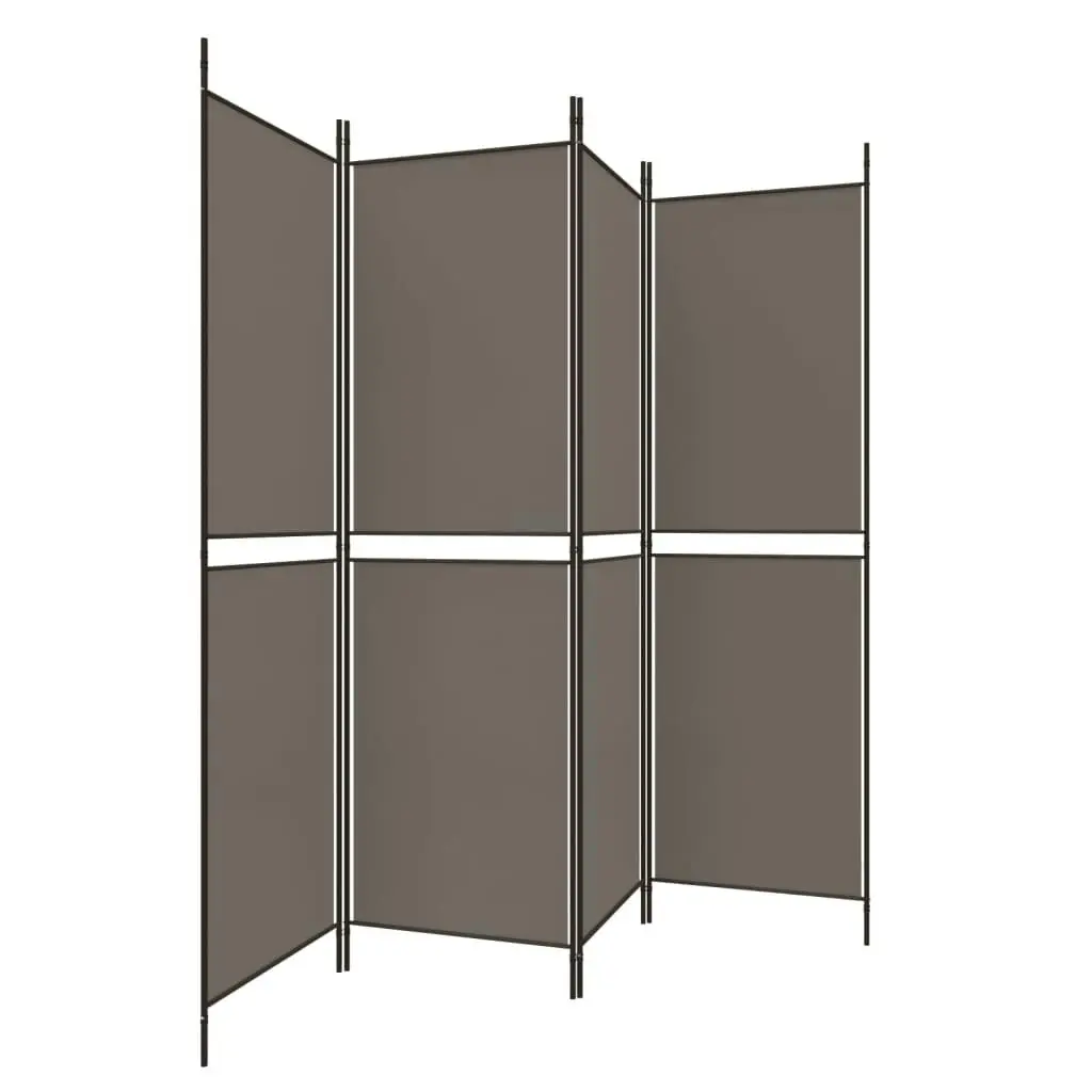 4-Panel Room Divider Anthracite 200x180 cm Fabric 350216