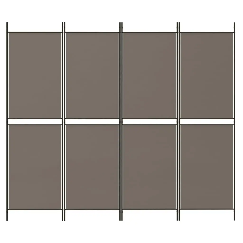 4-Panel Room Divider Anthracite 200x180 cm Fabric 350216