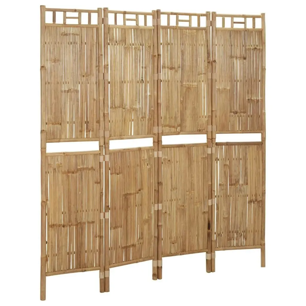 4-Panel Room Divider Bamboo 160x180 cm 341749