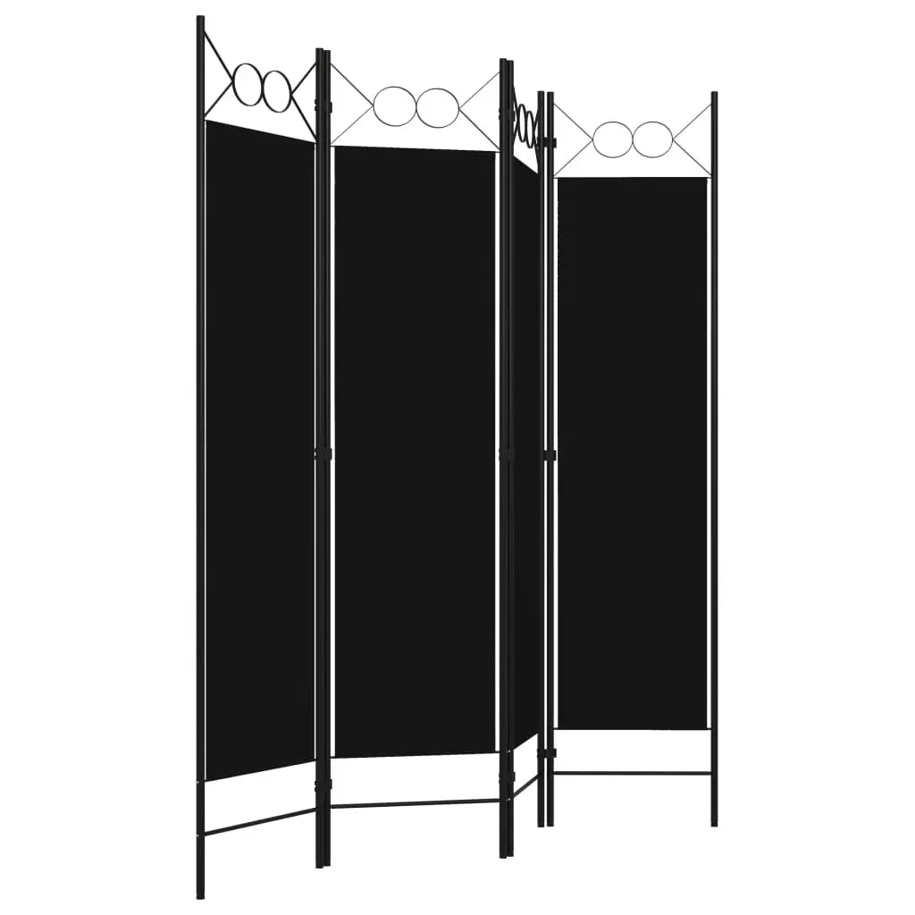 4-Panel Room Divider Black 160x180 cm 320705