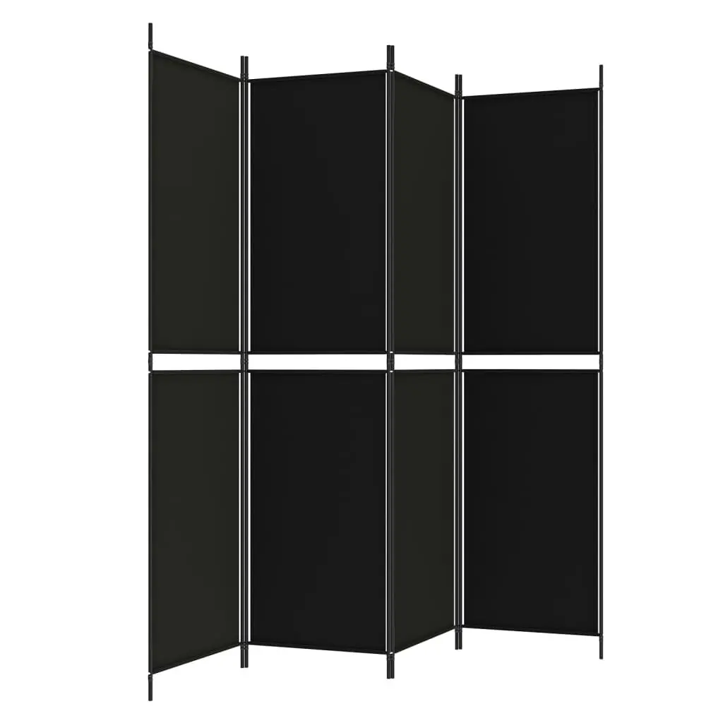 4-Panel Room Divider Black 200x200 cm Fabric 350233