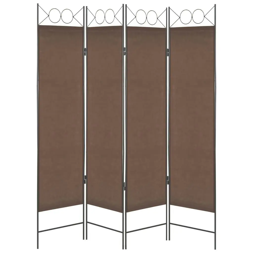 4-Panel Room Divider Brown 160x180 cm 280236