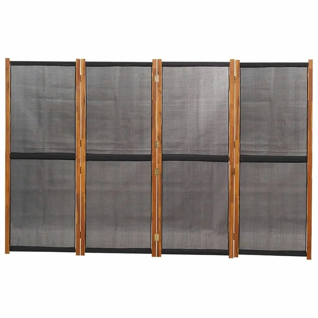 4-Panel Room Divider Black 280x180 cm 319180