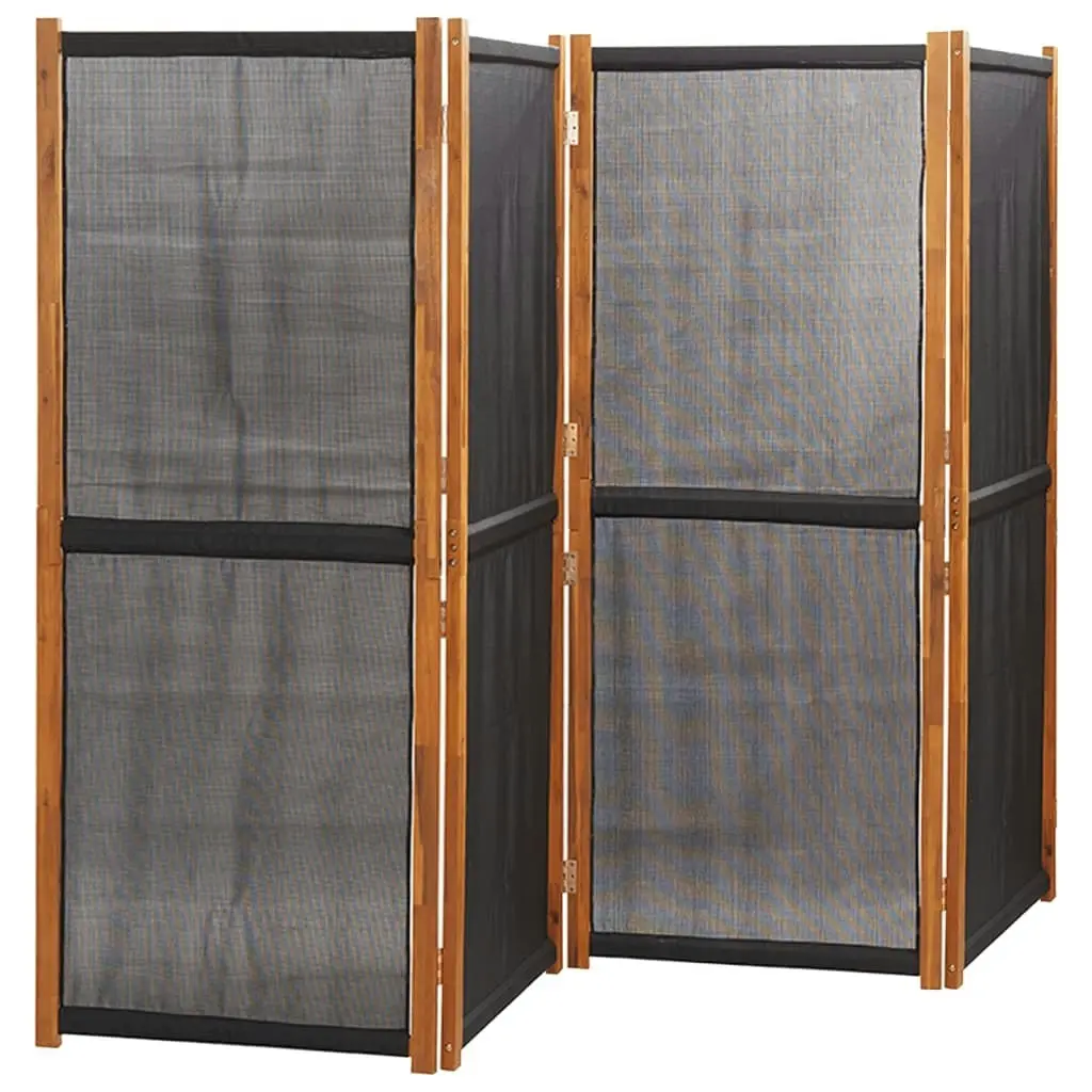 4-Panel Room Divider Black 280x180 cm 319180