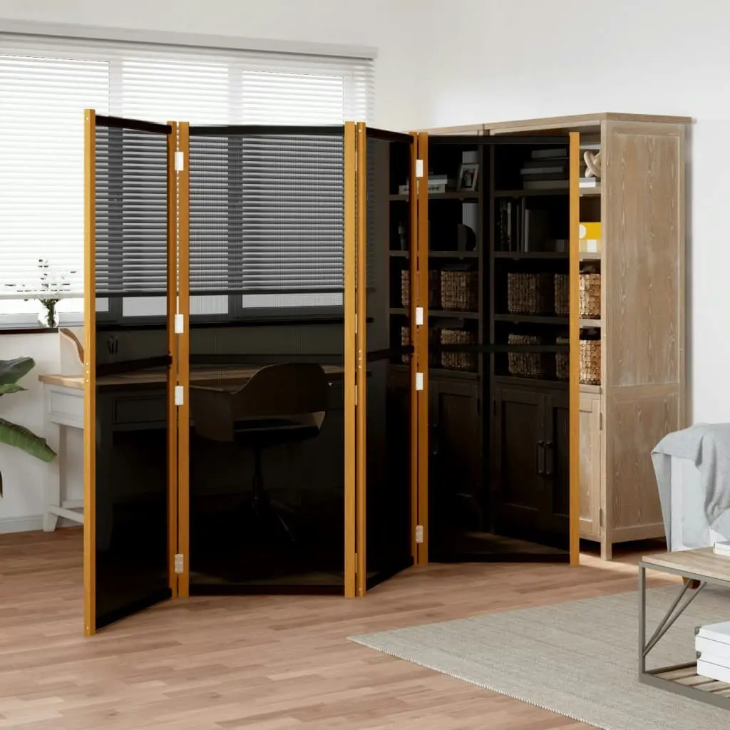 4-Panel Room Divider Black 280x180 cm 319180