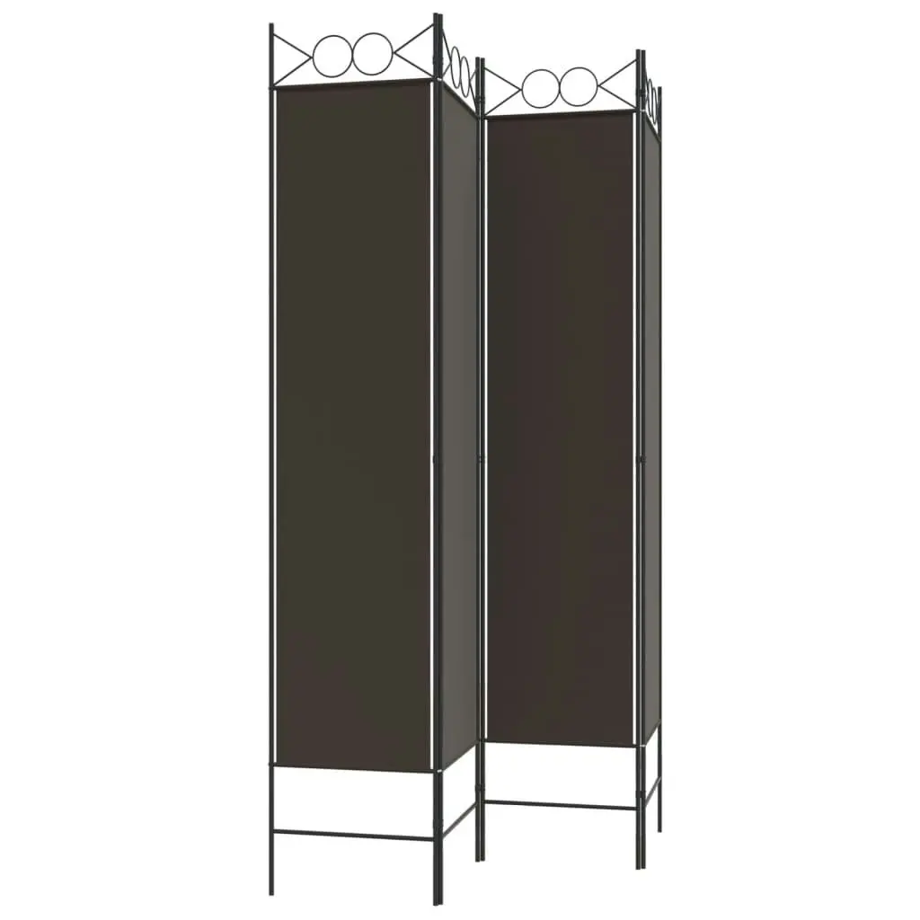 4-Panel Room Divider Brown 160x200 cm Fabric 350151