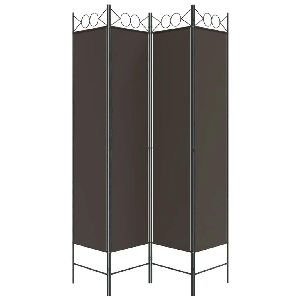 4-Panel Room Divider Brown 160x200 cm Fabric 350151