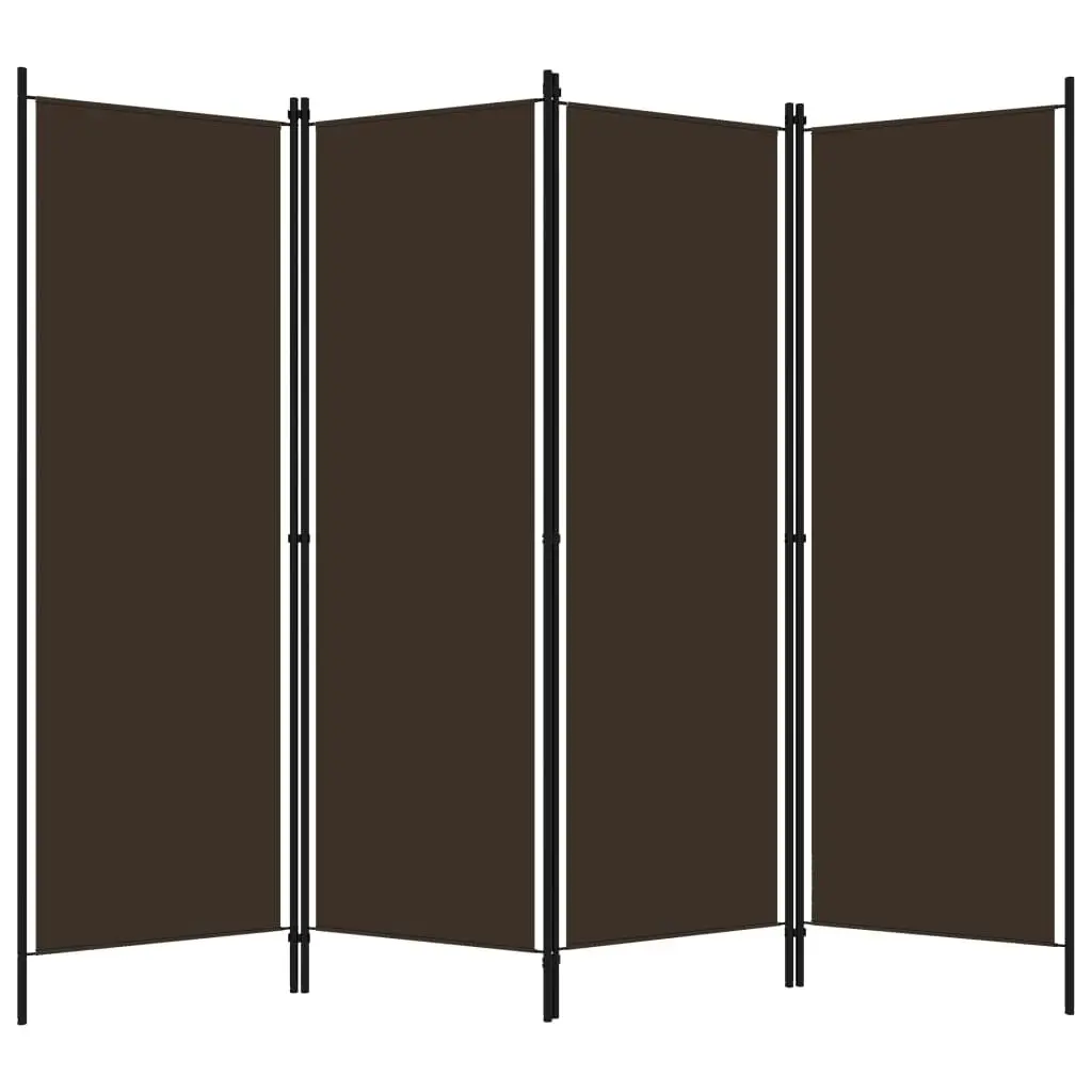 4-Panel Room Divider Brown 200x180 cm 320720