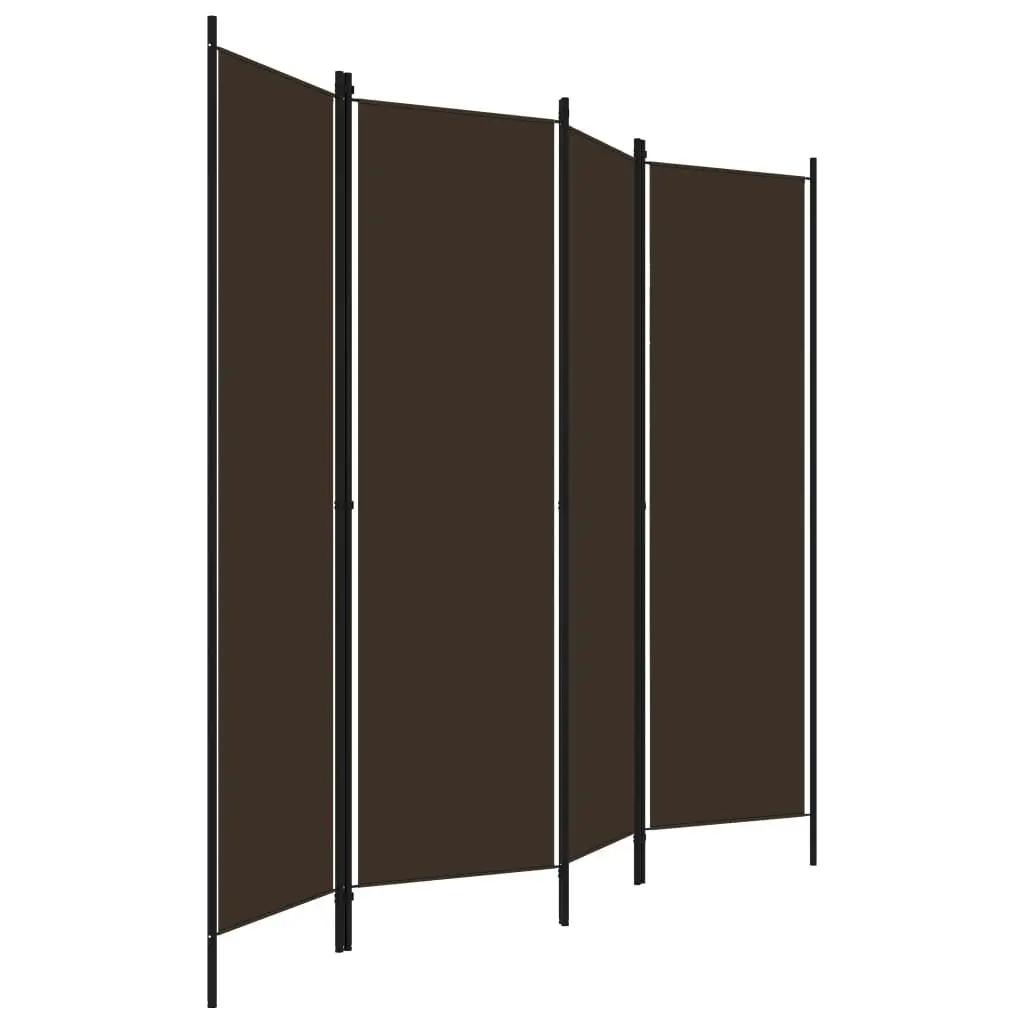 4-Panel Room Divider Brown 200x180 cm 320720