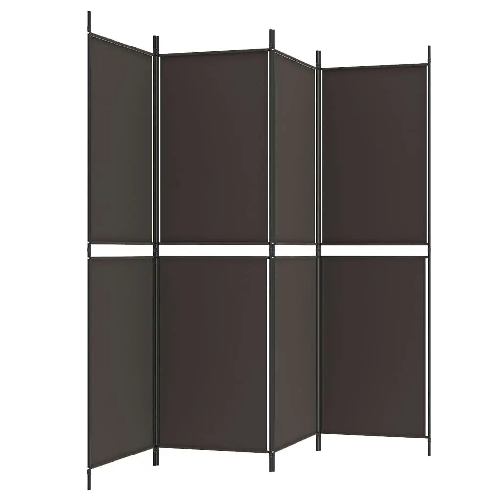 4-Panel Room Divider Brown 200x180 cm Fabric 350215