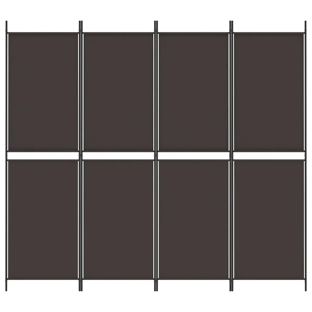 4-Panel Room Divider Brown 200x180 cm Fabric 350215