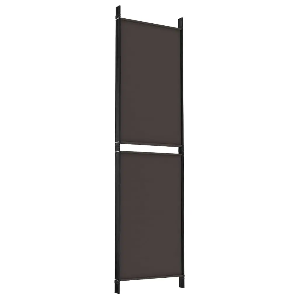 4-Panel Room Divider Brown 200x180 cm Fabric 350215