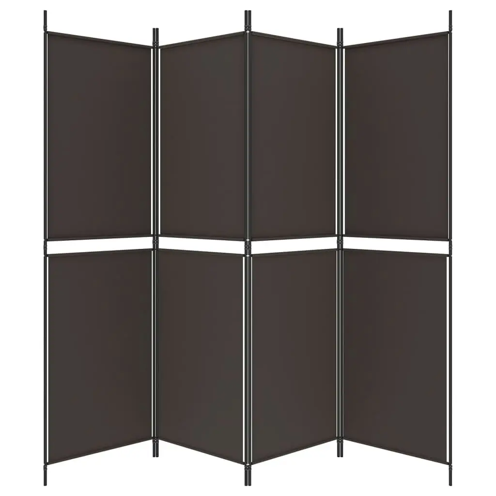 4-Panel Room Divider Brown 200x180 cm Fabric 350215