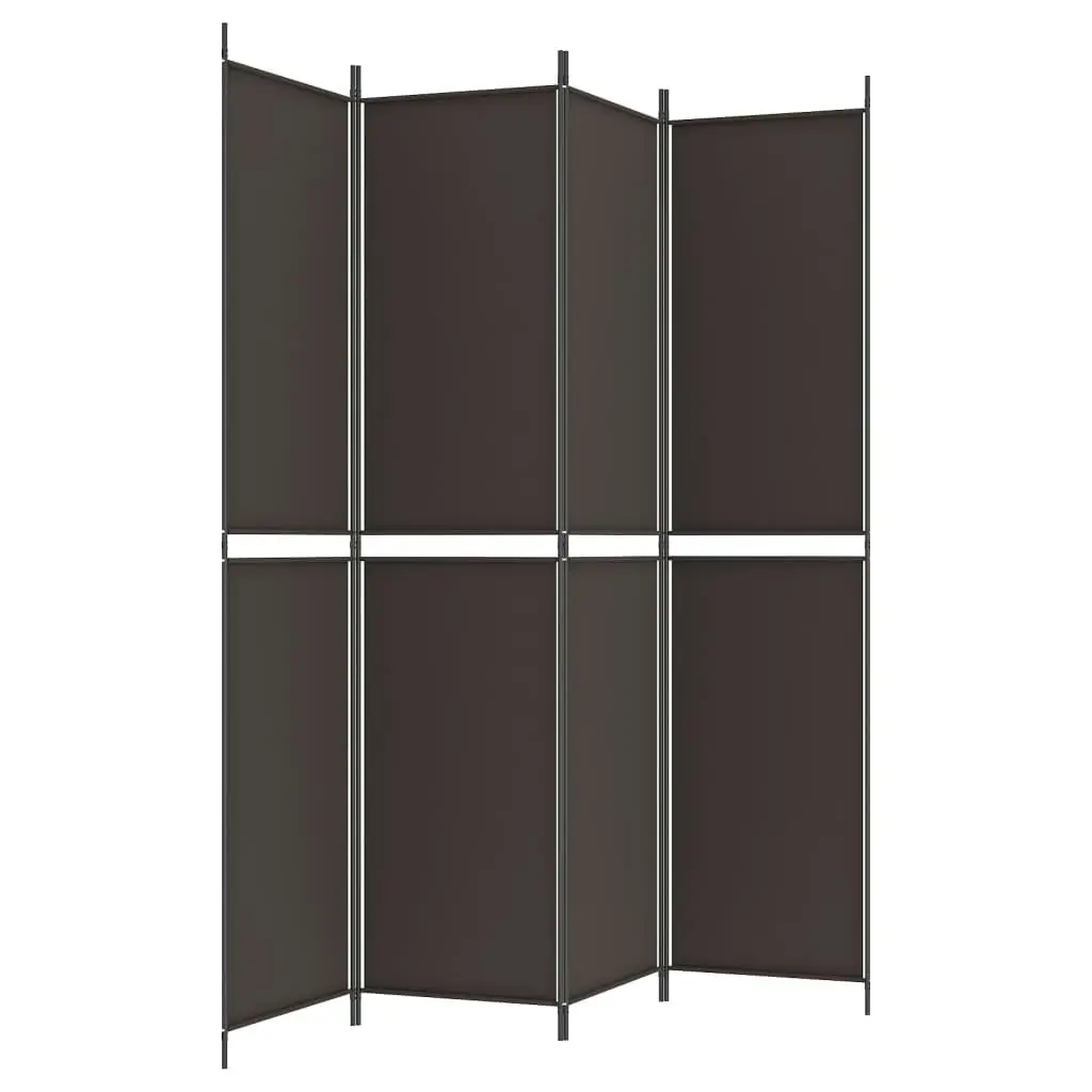 4-Panel Room Divider Brown 200x220 cm Fabric 350247