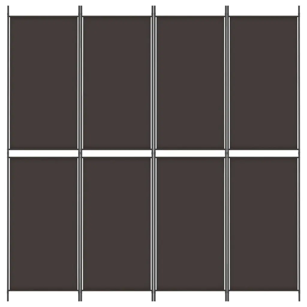 4-Panel Room Divider Brown 200x220 cm Fabric 350247