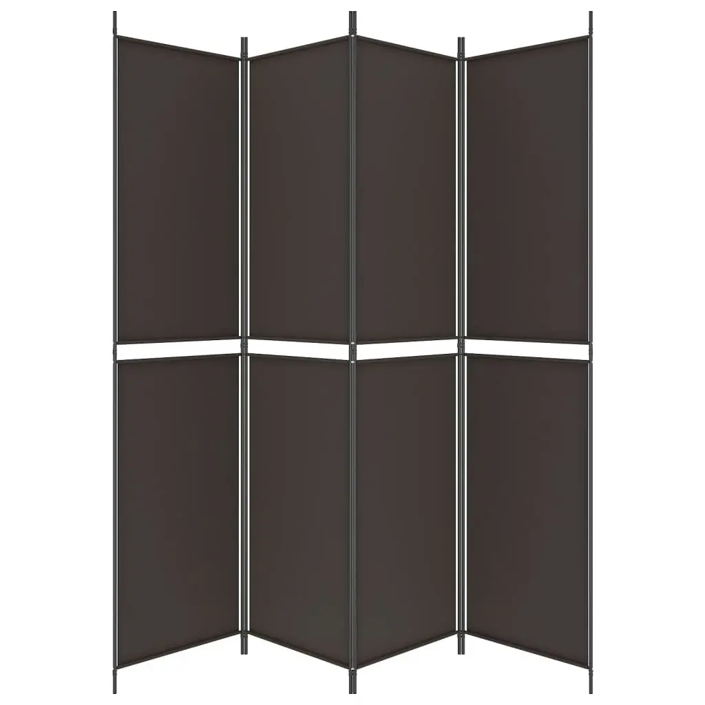 4-Panel Room Divider Brown 200x220 cm Fabric 350247