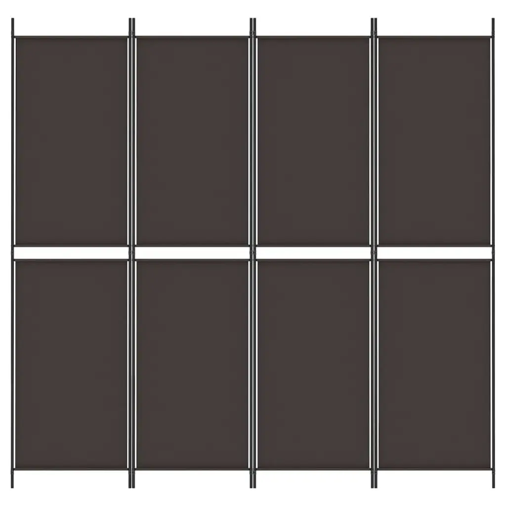 4-Panel Room Divider Brown 200x200 cm Fabric 350231