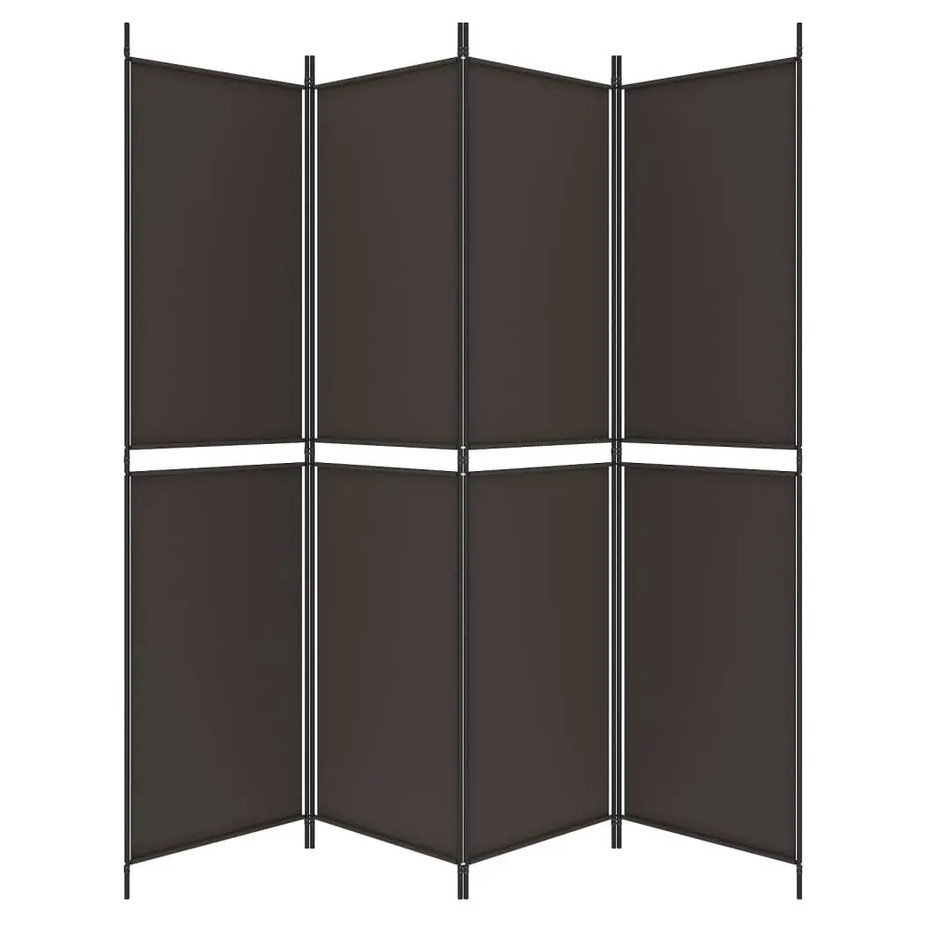 4-Panel Room Divider Brown 200x200 cm Fabric 350231