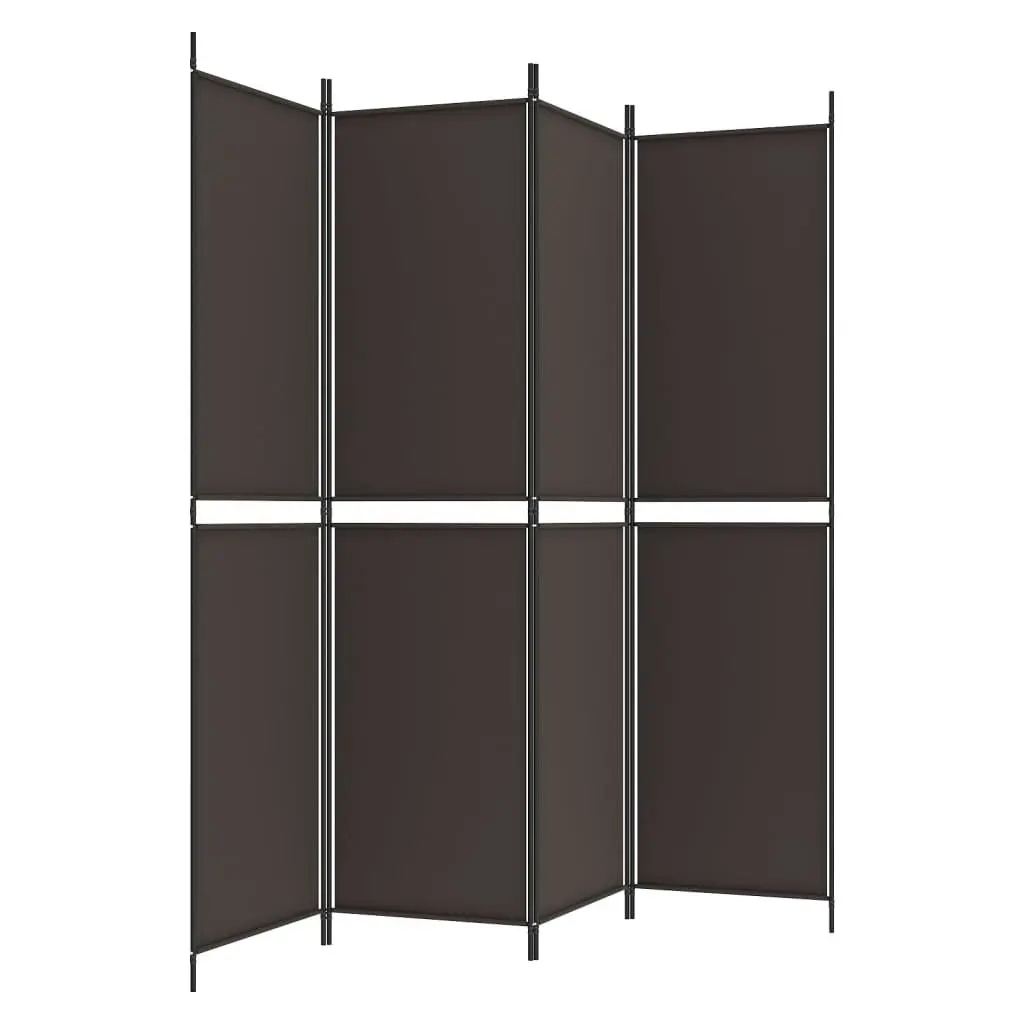 4-Panel Room Divider Brown 200x200 cm Fabric 350231