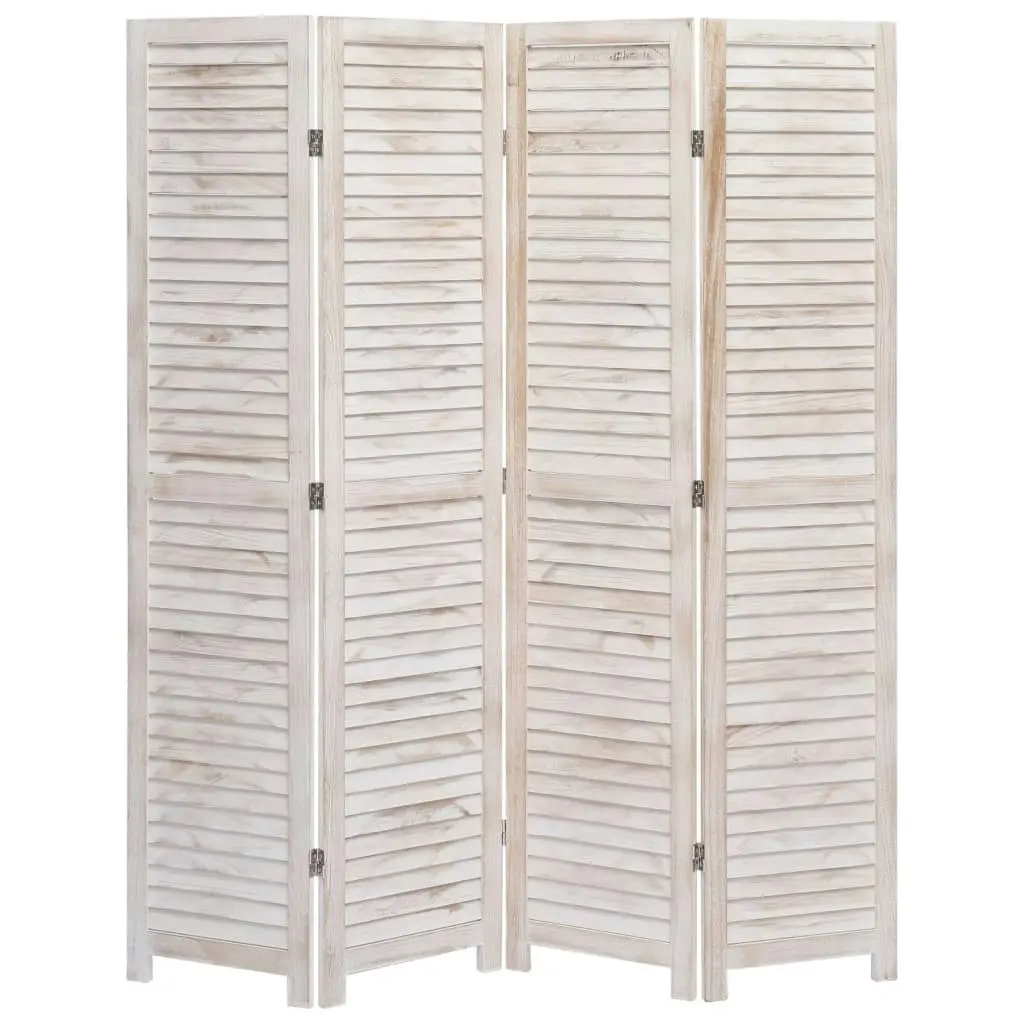 4-Panel Room Divider White 140x165 cm Wood 284200