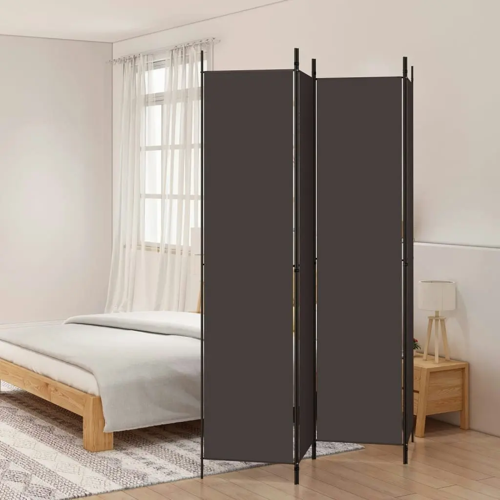 4-Panel Room Divider Brown 200x220 cm Fabric 350199