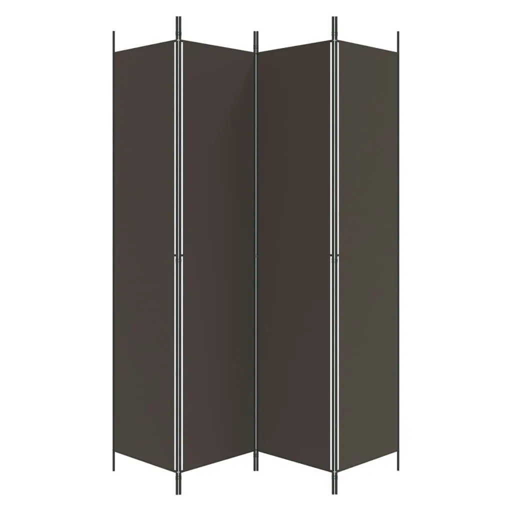 4-Panel Room Divider Brown 200x220 cm Fabric 350199