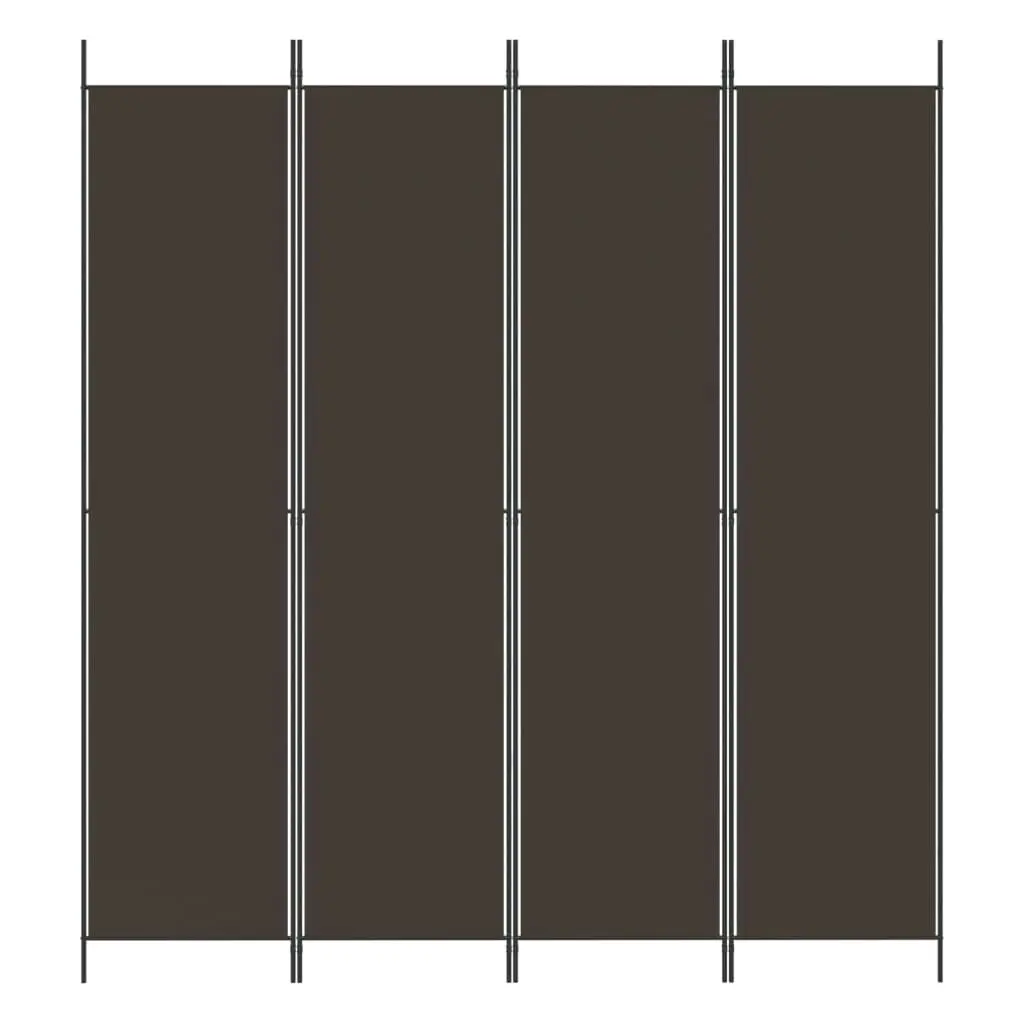 4-Panel Room Divider Brown 200x220 cm Fabric 350199