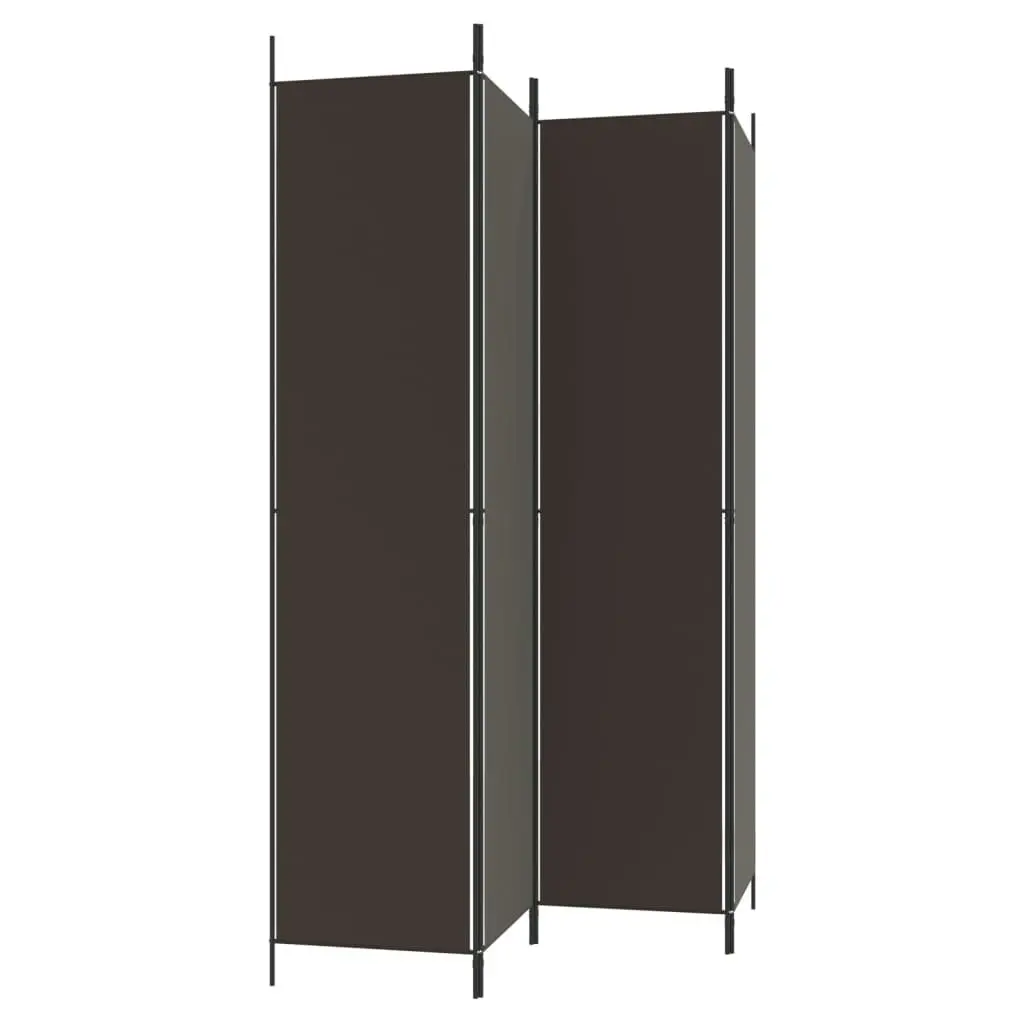 4-Panel Room Divider Brown 200x220 cm Fabric 350199