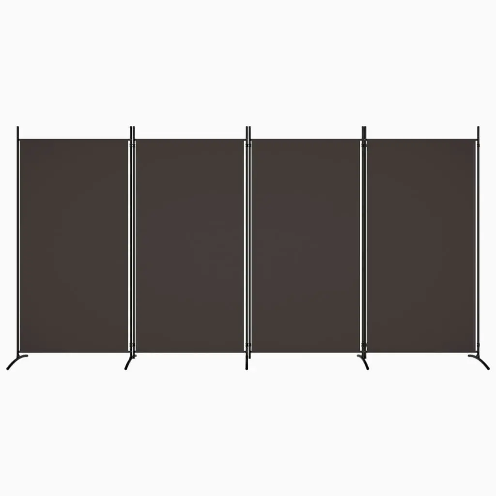 4-Panel Room Divider Brown 346x180 cm Fabric 350263