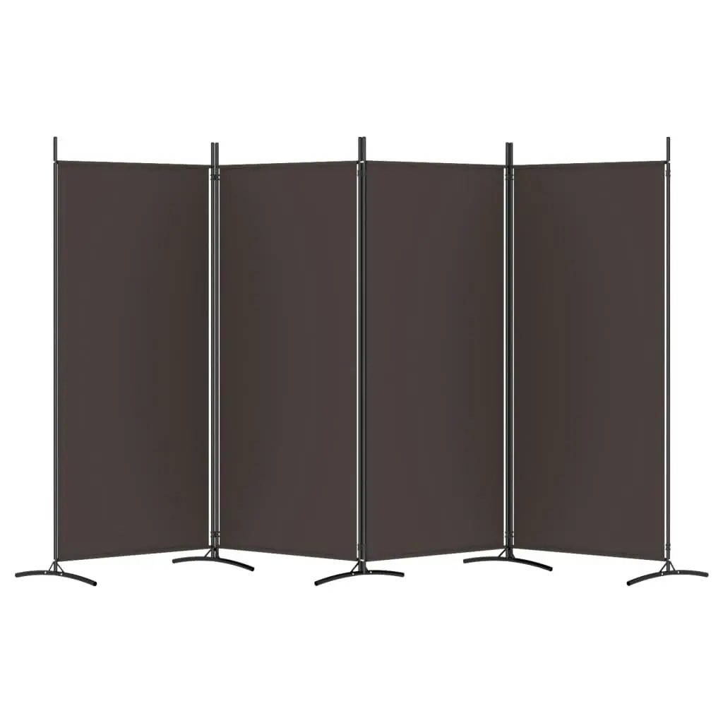 4-Panel Room Divider Brown 346x180 cm Fabric 350263